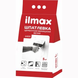Шпатлёвка цементная финишная белая ILMAX 6400, 5 кг