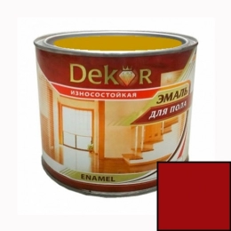 Эмаль для пола "DEKOR" красно-коричневая 1,8 кг.