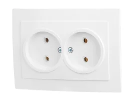 Розетка 2-ая скрытая, б/з) белая, ЮПИТЕР