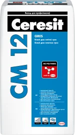 Клей для плитки Ceresit CM 12 Gres, 25кг
