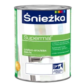 Эмаль SUPERMAL Белая матовая, 0,8л