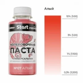 Паста колеровочная Start №7 алый 0,1л 