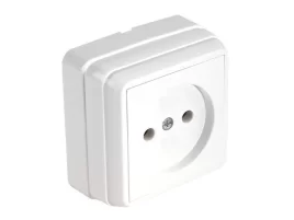 Розетка 1-ая (открытая, б/заз.) белая BRON MUTLUSAN
