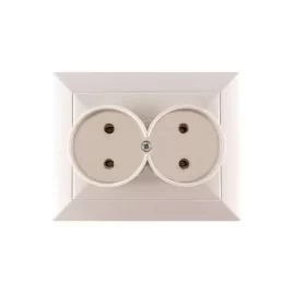 Розетка 2х2Р c рамкой беж , OPBE-GPT5-RA