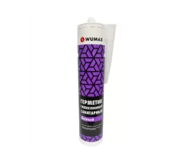 Герметик силиконовый санитарный  белый 280мл WUMAX