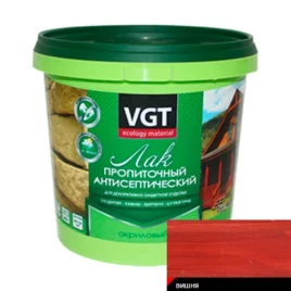 Лак акриловый пропиточный с антисептиком вишня, 0,9кг 