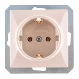 Розетка 2Р+E бежевая OPBE-GPT17