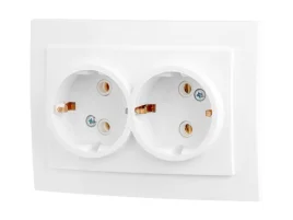 Розетка 2-ая скрытая, с/з) белая, ЮПИТЕР