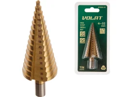 Сверло по металлу ступенчатое 4-32мм HSS TIN ВОЛАТ