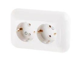 Розетка 2-ая (скрытая, с/з) белая, Эконом, Юпитер