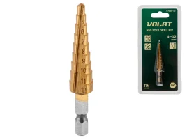 Сверло по металлу ступенчатое 4-12мм HSS TIN ВОЛАТ
