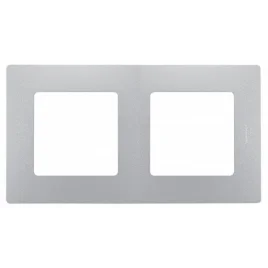 Рамка 2 поста алюминий ETIKA 