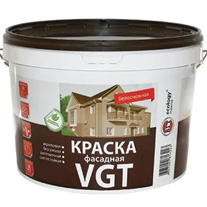 Краска VGT ВД-АК-1180 фасадная белоснежная, 7 кг фото 1