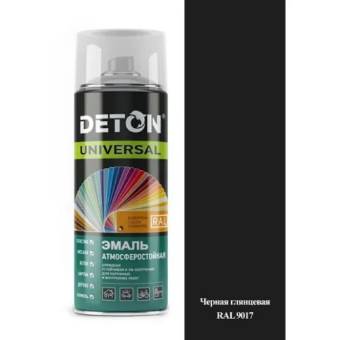 Эмаль акриловая аэрозольная DETON UNIVERSAL черный, 520мл