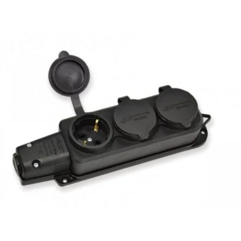 010-083-500292 Tena блок розеточный 3х2Р+Е с крышкой, IP44, моноблок, черный в Гомеле