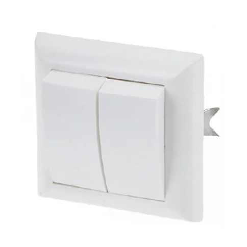 Выключатель 2 клав. (скрыт,6А) белый, Эконом, Юпитер (JP411-02) в Гомеле