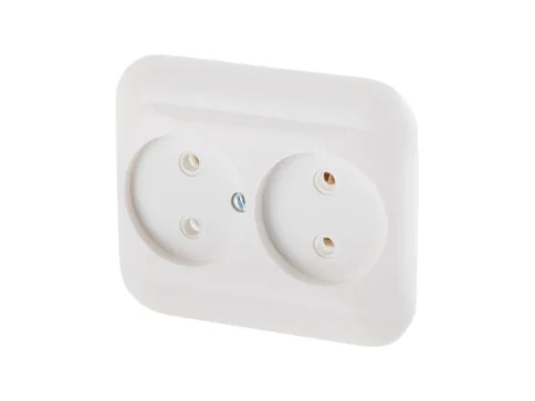 Розетка 2-ая скрытая, б/з) белая, ЮПИТЕР Эконом  (JP7411-04) в Гомеле