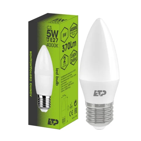 Лампа светодиодная С3 5W E27 3000К в Гомеле
