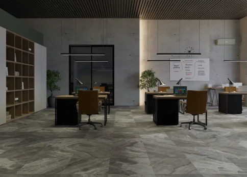 Керамогранит OSG-611 onix smoke grey 600х600х10,5мм в интерьере