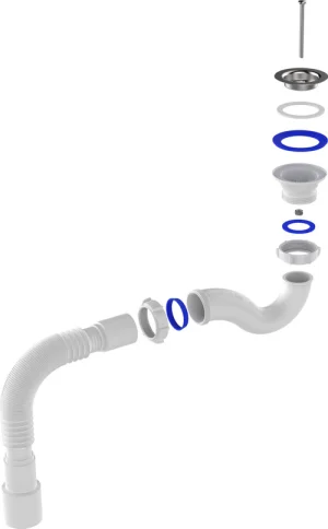 Сифон для душ поддона 1 1/2"х40 с г т 40х40/50 AQUANT V145-45-MR в Гомеле