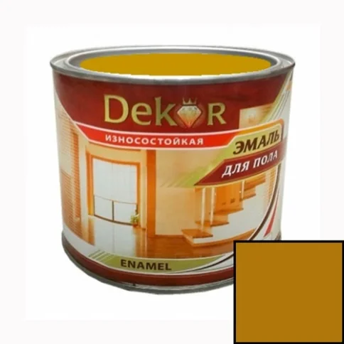 Эмаль для пола "DEKOR" желто-коричневая 0,8 кг в Гомеле