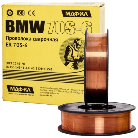 Проволока сварочная омедненная ER 70S-6 ф0,8мм 5 кг BMV в Гомеле