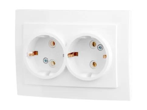 Розетка 2-ая скрытая, с/з) белая, ЮПИТЕР (JP7420-03) в Гомеле