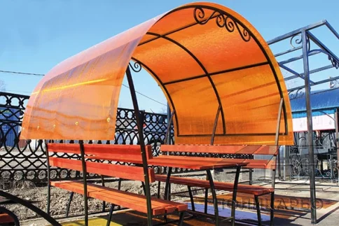 Сотовый поликарбонат 6мм (оранжевый) 73 пл. фото 2