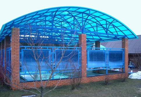 Сотовый поликарбонат 6мм (синий) 73 пл. фото 2