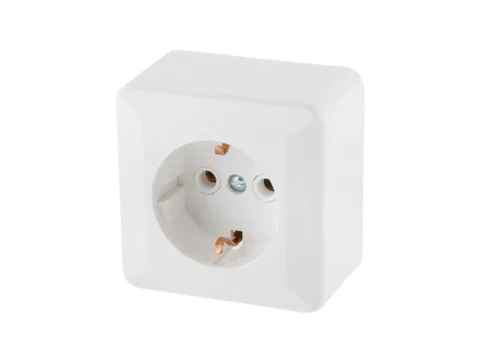Розетка 1-ая (открытая, с/з) белая, ЮПИТЕР (JP7421-06) в Гомеле