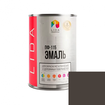 Эмаль ПФ-115 LIDA темно-серая, 1кг в Гомеле
